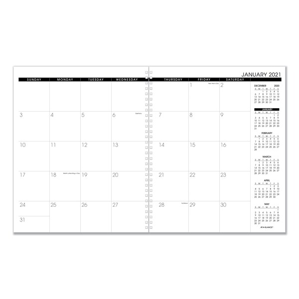 AtAGlance Monthly Planner Refill, 11 x 9, White, 2021 7092371 Zoro